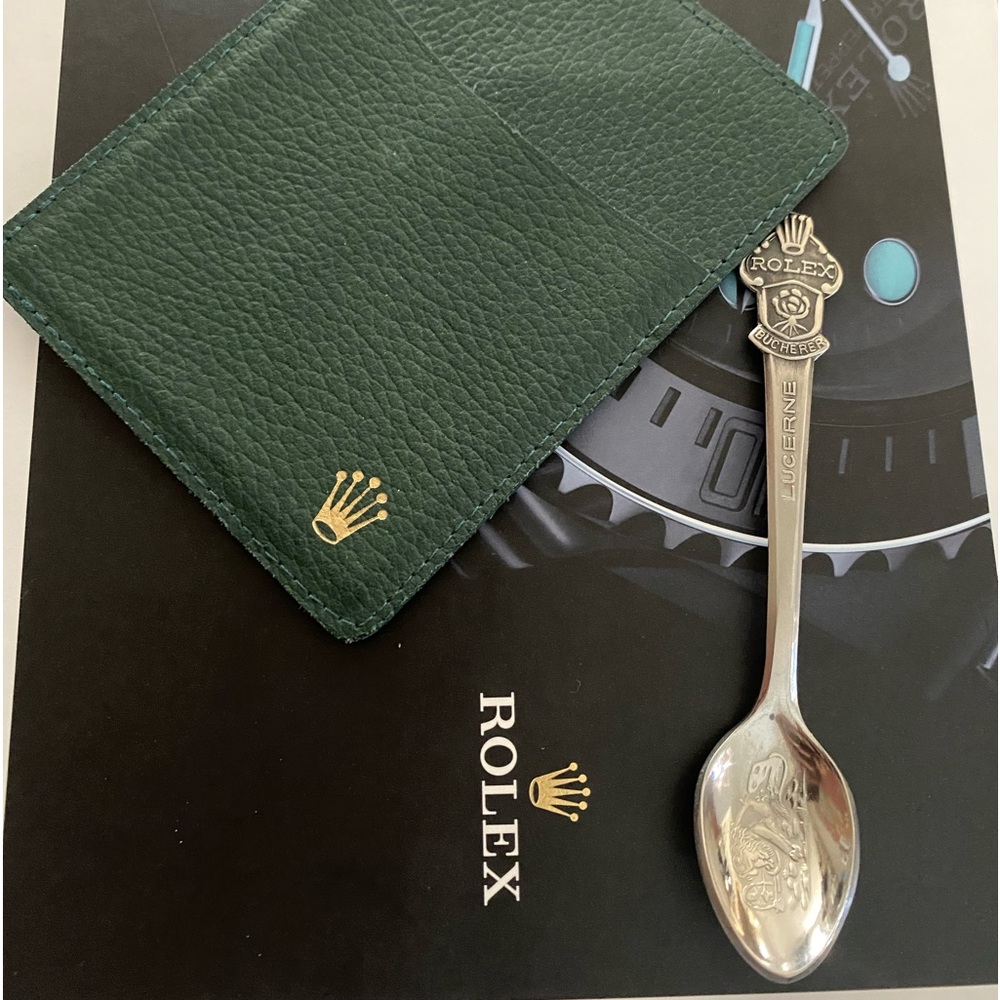 Rolex manual book 200 plus pages , business card holder &baby-spoon